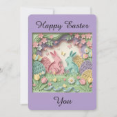 Easter Greeting Card with two little bunnies シーズンカード (正面)