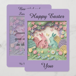 Easter Greeting Card with two little bunnies シーズンカード