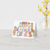 Easter Greeting Painted by Animals カード (黄色い花)