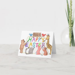 Easter Greeting Painted by Animals カード