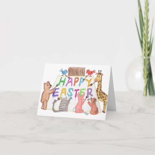 Easter Greeting Painted by Animals カード (正面)