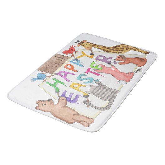 Easter Greeting Painted by Animals バスマット (アングル)