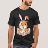 Easter Guinea Pig With Bunny Ears & Eggs Easter Tシャツ (正面)