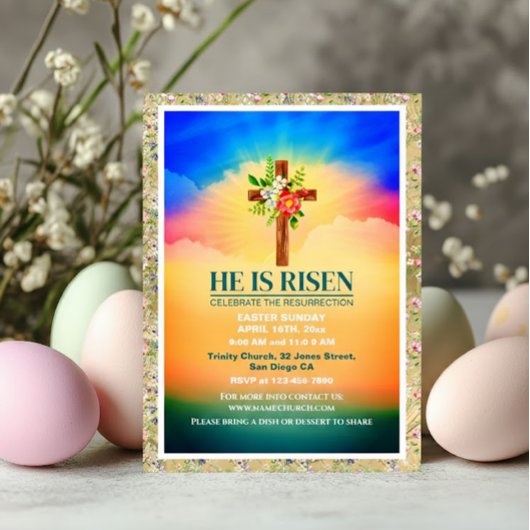 Easter He Is Risen CHURCH SERVICES Customized      シーズンポストカード