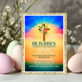 EASTER He Is Risen CHURCH SERVICES Customized 案内状