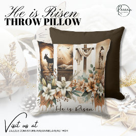 Easter "He is Risen" Throw Pillow クッション