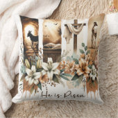Easter "He is Risen" Throw Pillow クッション (ブランケット)