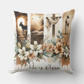 Easter "He is Risen" Throw Pillow クッション (正面)