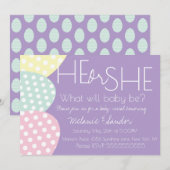 Easter He or She Baby Reveal Baby Shower 招待状 (正面/裏面)