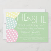 Easter He or She Baby Reveal Baby Shower 招待状 (正面)