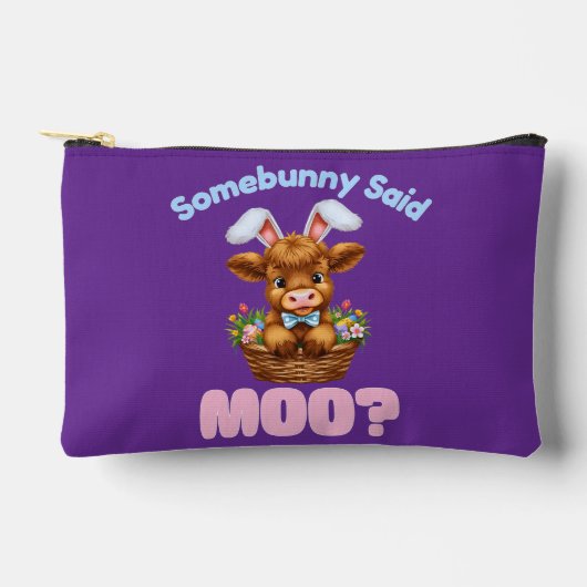 Easter Highland Cow アクセサリーポーチ (正面)