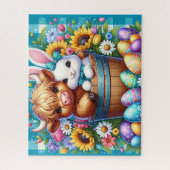Easter Highland Cow Jigsaw Puzzle ジグソーパズル (縦)