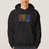 Easter Holiday Gay Pride Flag Barcode Queer Rainbo パーカ (正面)