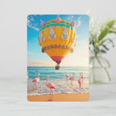 Easter Hot Air Balloon and Flamingos on Beach シーズンカード (スタンド正面)