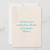 Easter Hot Air Balloon and Flamingos on Beach シーズンカード (裏面)