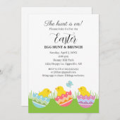 Easter Invitation Chicks with eggs cute  招待状 (正面/裏面)