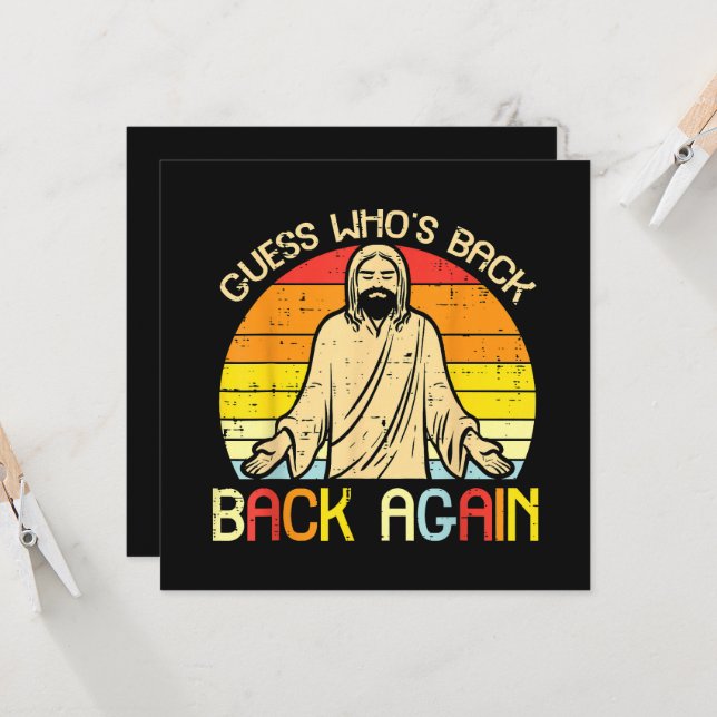 Easter Jesus Guess Whos Back Religious Christian (正面/裏面インサイチュ)