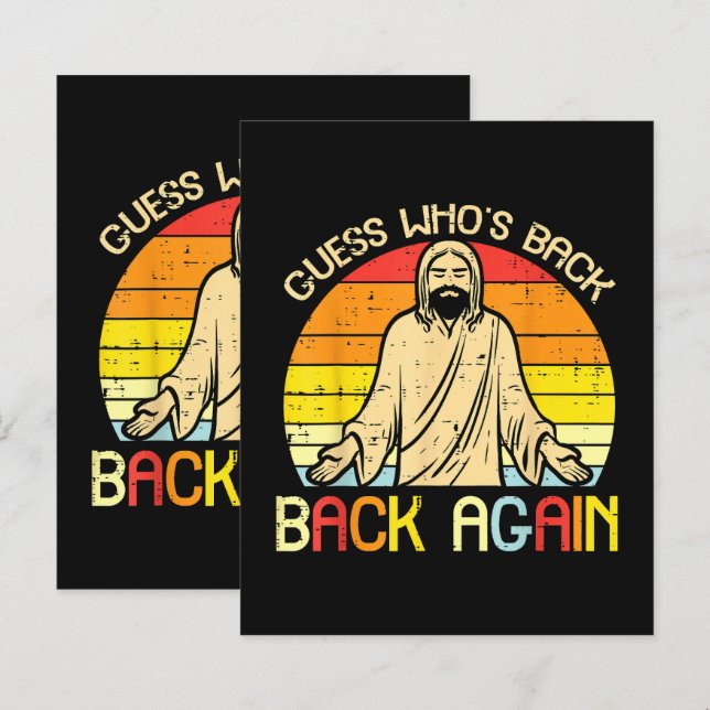 Easter Jesus Guess Whos Back Religious Christian (正面/裏面)
