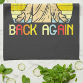 Easter Jesus Guess Whos Back Religious Christian キッチンタオル (折り畳み)