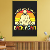 Easter Jesus Guess Whos Back Religious Christian キャンバスプリント (インサイチュ (リビング))