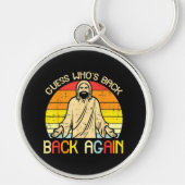 Easter Jesus Guess Whos Back Religious Christian キーホルダー (正面)