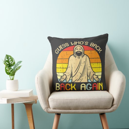 Easter Jesus Guess Whos Back Religious Christian クッション (椅子)