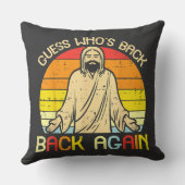 Easter Jesus Guess Whos Back Religious Christian クッション (裏面)