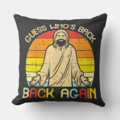 Easter Jesus Guess Whos Back Religious Christian クッション (正面)