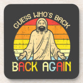 Easter Jesus Guess Whos Back Religious Christian コースター (正面)