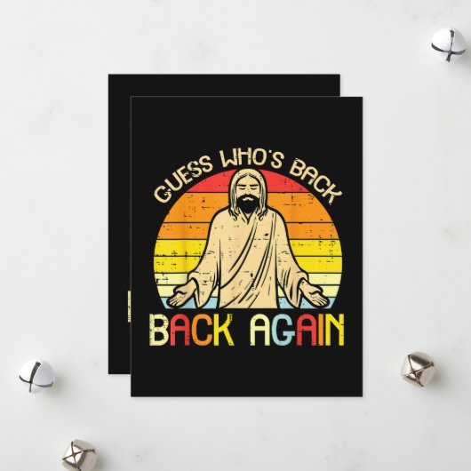 Easter Jesus Guess Whos Back Religious Christian シーズンカード (正面/裏面インサイチュ)