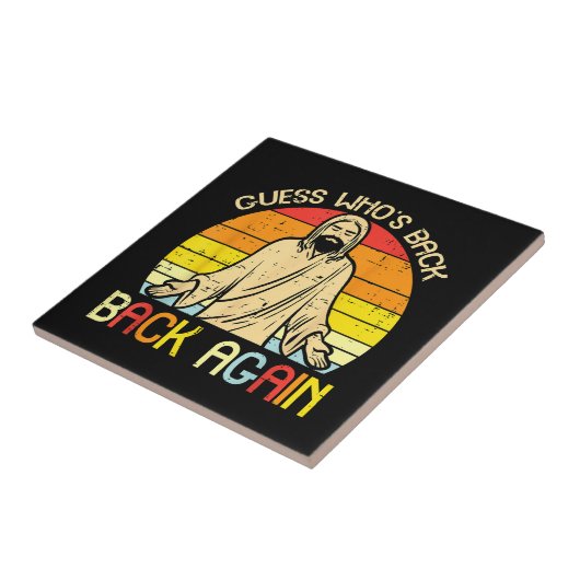 Easter Jesus Guess Whos Back Religious Christian タイル (側面)
