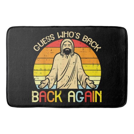 Easter Jesus Guess Whos Back Religious Christian バスマット (正面)