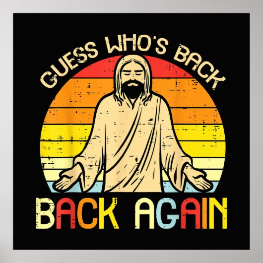 Easter Jesus Guess Whos Back Religious Christian ポスター (正面)