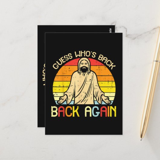 Easter Jesus Guess Whos Back Religious Christian ポストカード (正面/裏面インサイチュ)