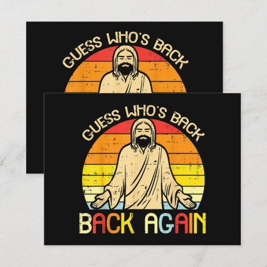 Easter Jesus Guess Whos Back Religious Christian 招待状 (正面/裏面)