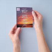 EASTER Jesus is Risen CHURCH SERVICES Customized チラシ (手)