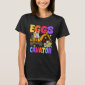 Easter Kids Boys Excavator Happy Easter EggsCavat Tシャツ (正面)