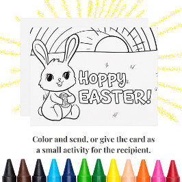 Easter Kids Coloring Card with Bunny and Egg シーズンカード