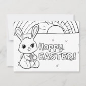 Easter Kids Coloring Card with Bunny and Egg シーズンカード (正面)