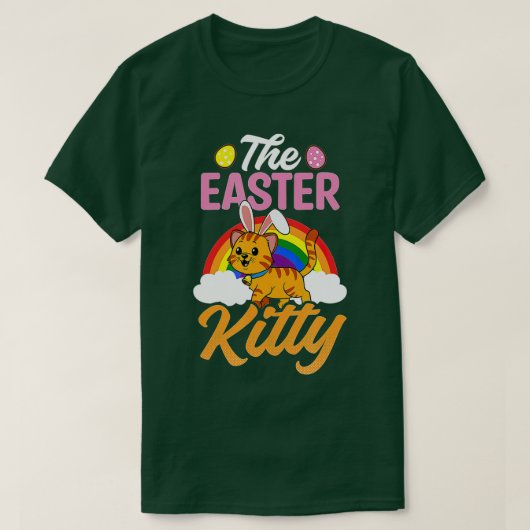 Easter Kitty Design Easter Cat Tシャツ (デザイン正面)