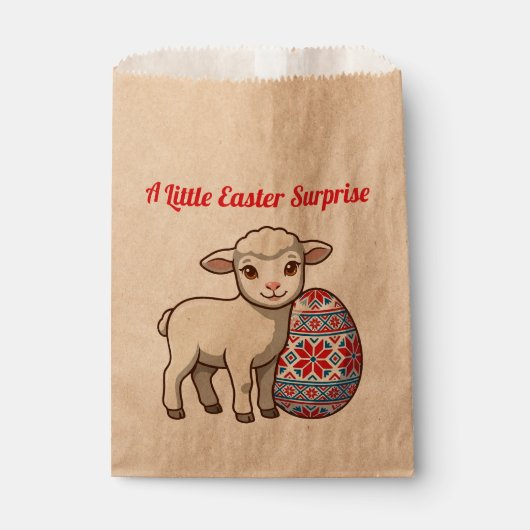  Easter Lamb Favor Bag - Retro Glossy Style フェイバーバッグ (正面)