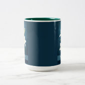 Easter Lilies Blue Christian Faith Gift ツートーンマグカップ (中央)