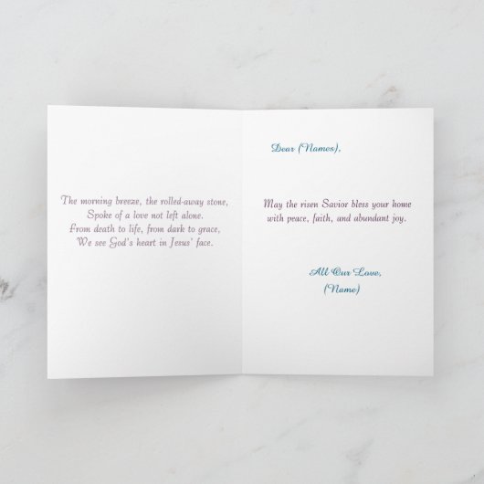 Easter Lily Cross Easter Blessing カード (内部)