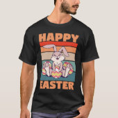 Easter Little Rabbit with painted Eggs Tシャツ (正面)