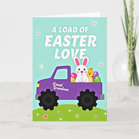Easter Love Grandson Truck Card カード (正面)