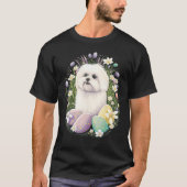 Easter Maltese dog Bunny Eggs Dog on Easter Maltes Tシャツ (正面)