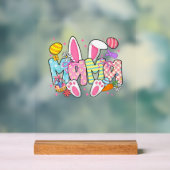 Easter Mama Bunny Ears Coquette Bow Easter Rabbit  アクリルサイン (ニュートラル)