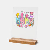 Easter Mama Bunny Ears Coquette Bow Easter Rabbit  アクリルサイン (傾斜)