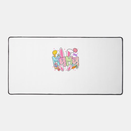 Easter Mama Bunny Ears Coquette Bow Easter Rabbit  デスクマット (正面)