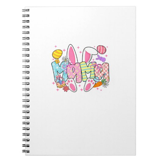 Easter Mama Bunny Ears Coquette Bow Easter Rabbit  ノートブック (正面)